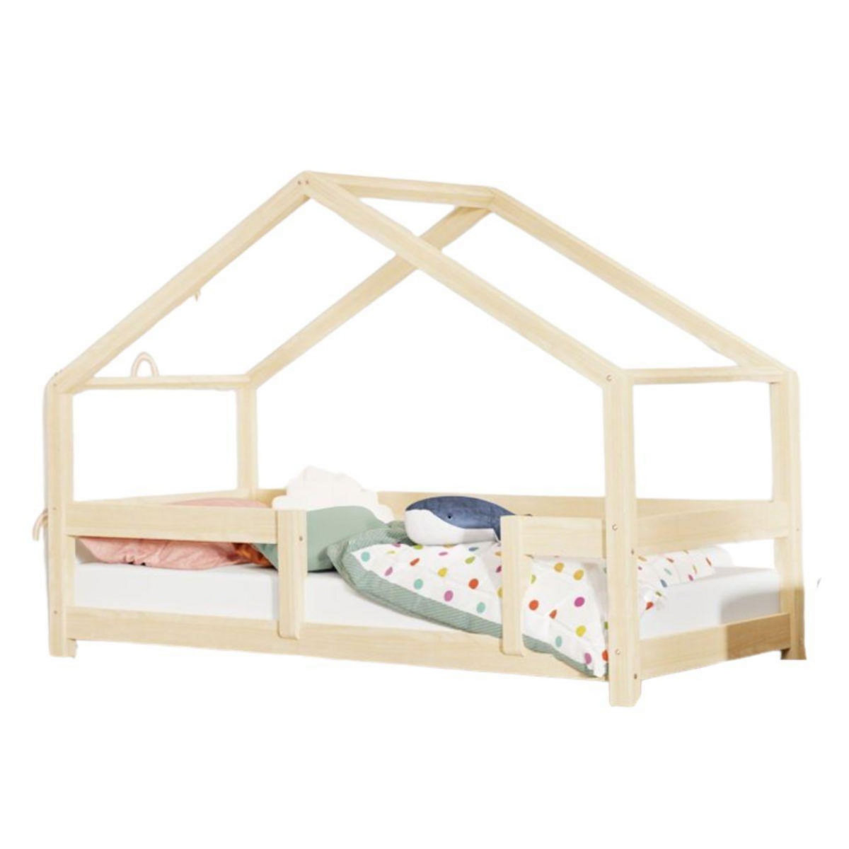 BENLEMI Lit cabane LUCKY 90x190cm Verni