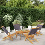 Voir la diapositive 1 : VIDAXL Chaises de jardin pliantes lot de 4 tissu et bois massif