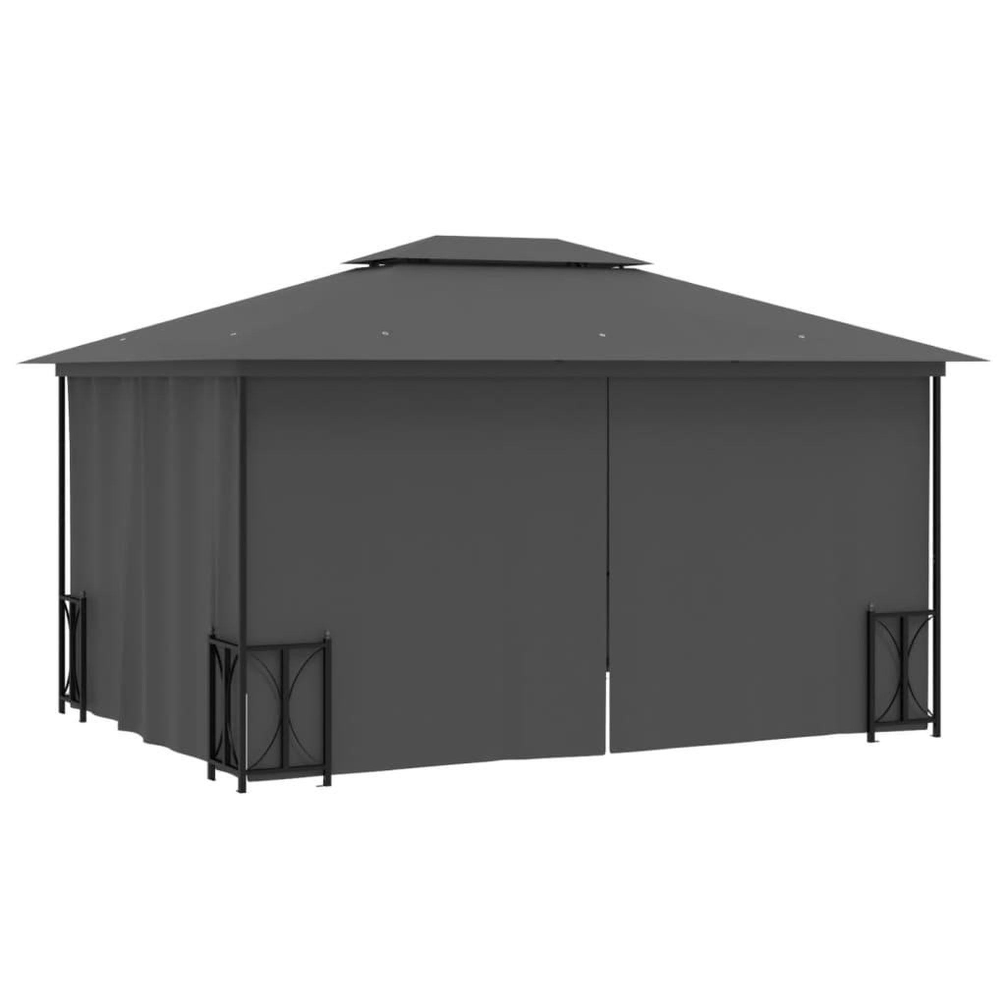 Voir la diapositive 4 : VIDAXL Tonnelle avec parois et toit double 3x4 m Anthracite