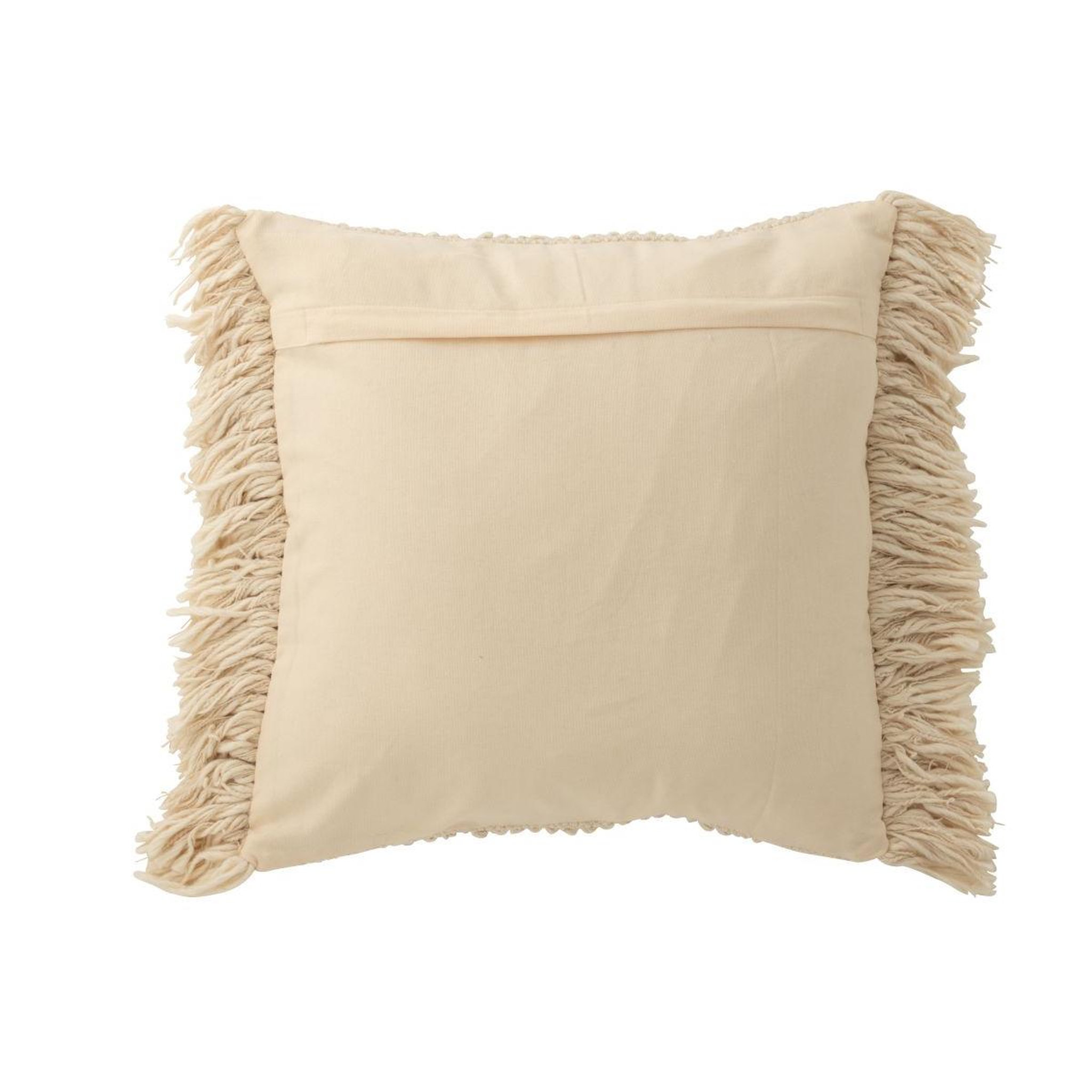 Voir la diapositive 2 : J-LINE Coussin déco à franges  breeze  50x50cm crème