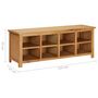 Voir la diapositive 6 : VIDAXL Etagere a chaussures 114x37x45 cm Bois de chene solide