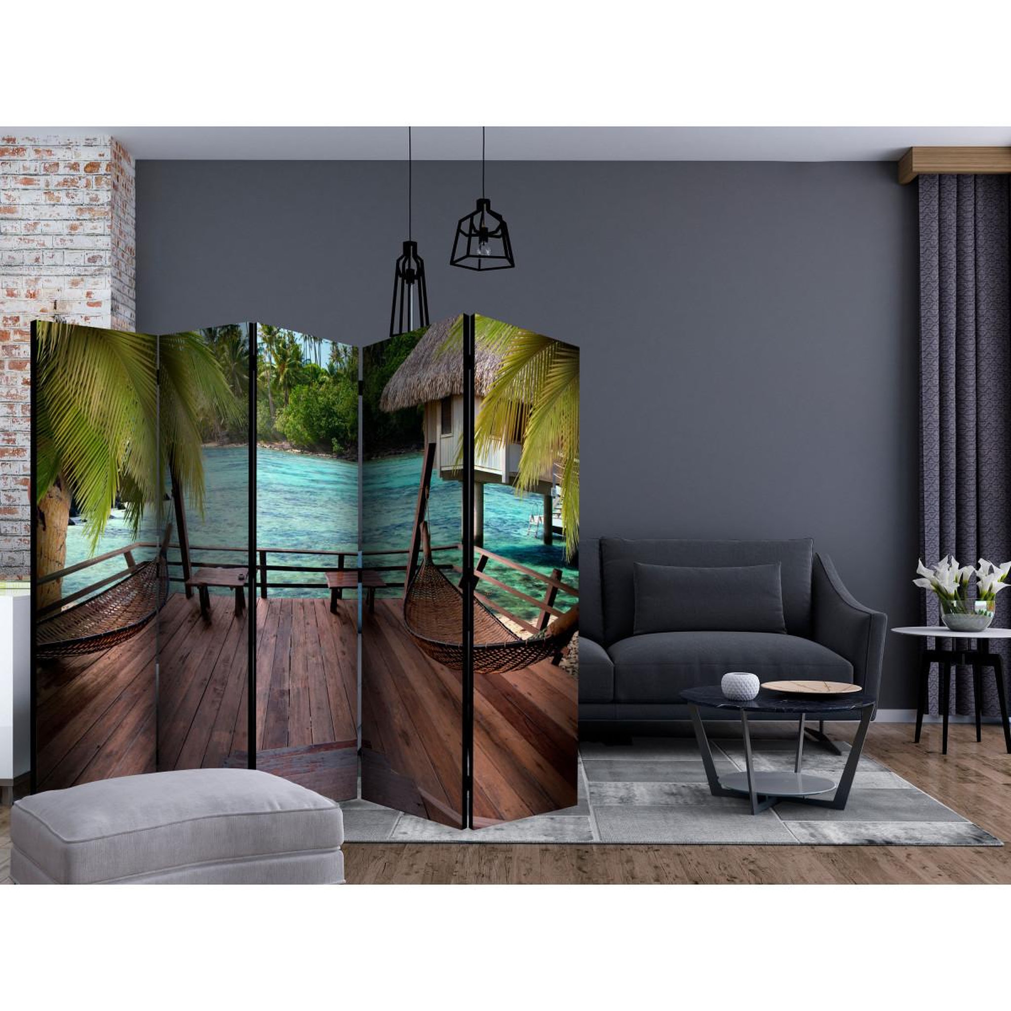 Voir la diapositive 2 : Paris Prix Paravent 5 volets  summer rest  172x225cm