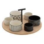 Paris Prix Service Apéritif 7 Pièces  Avery  29cm Noir & Blanc