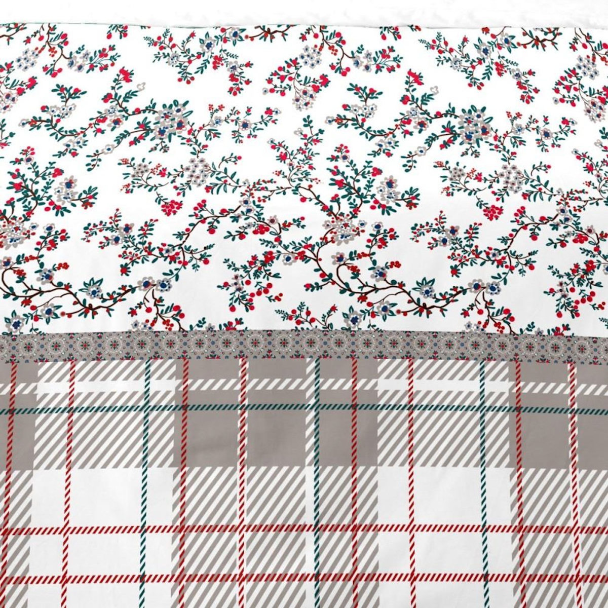 Dourev Housse de couette 200x200 + 2 taies flanelle 100% coton