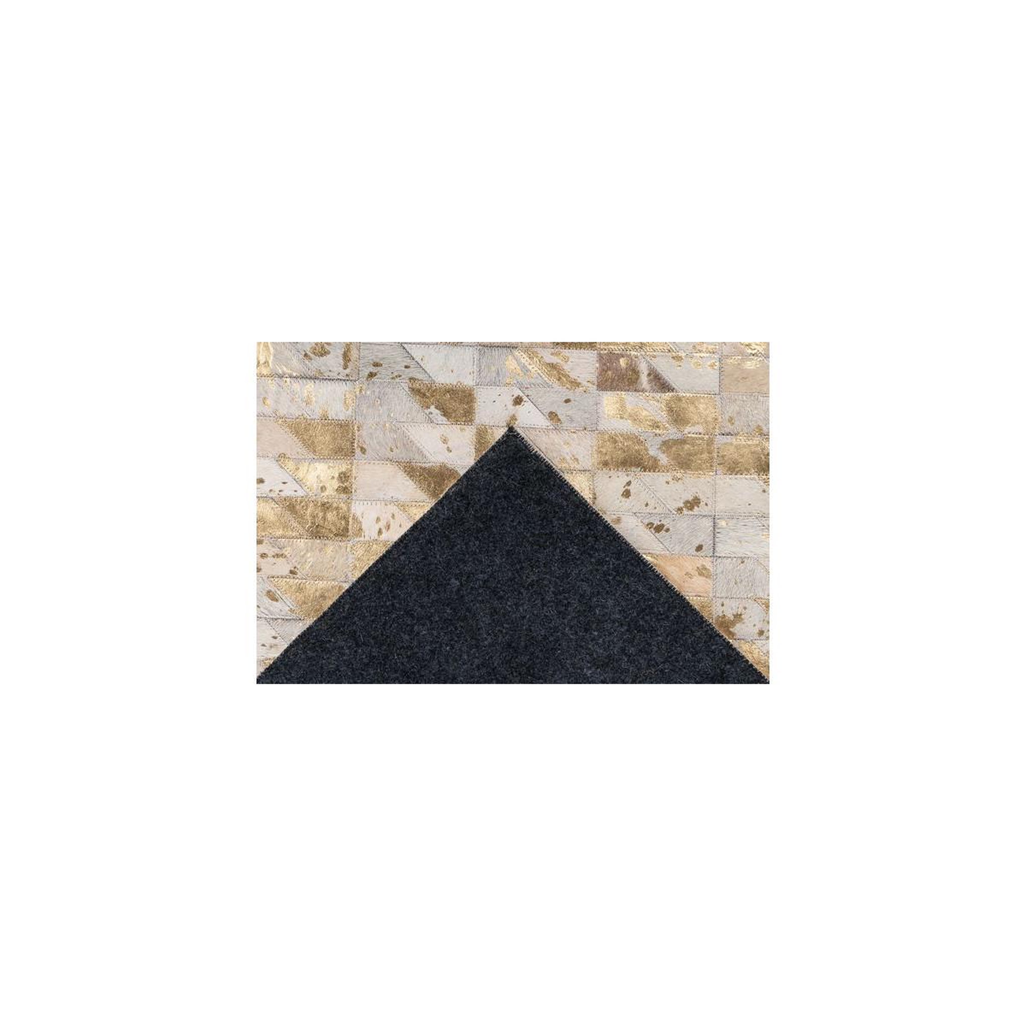 Voir la diapositive 3 : Paris Prix Tapis Fait Main en Cuir  Lavin III  Or & Multicolore