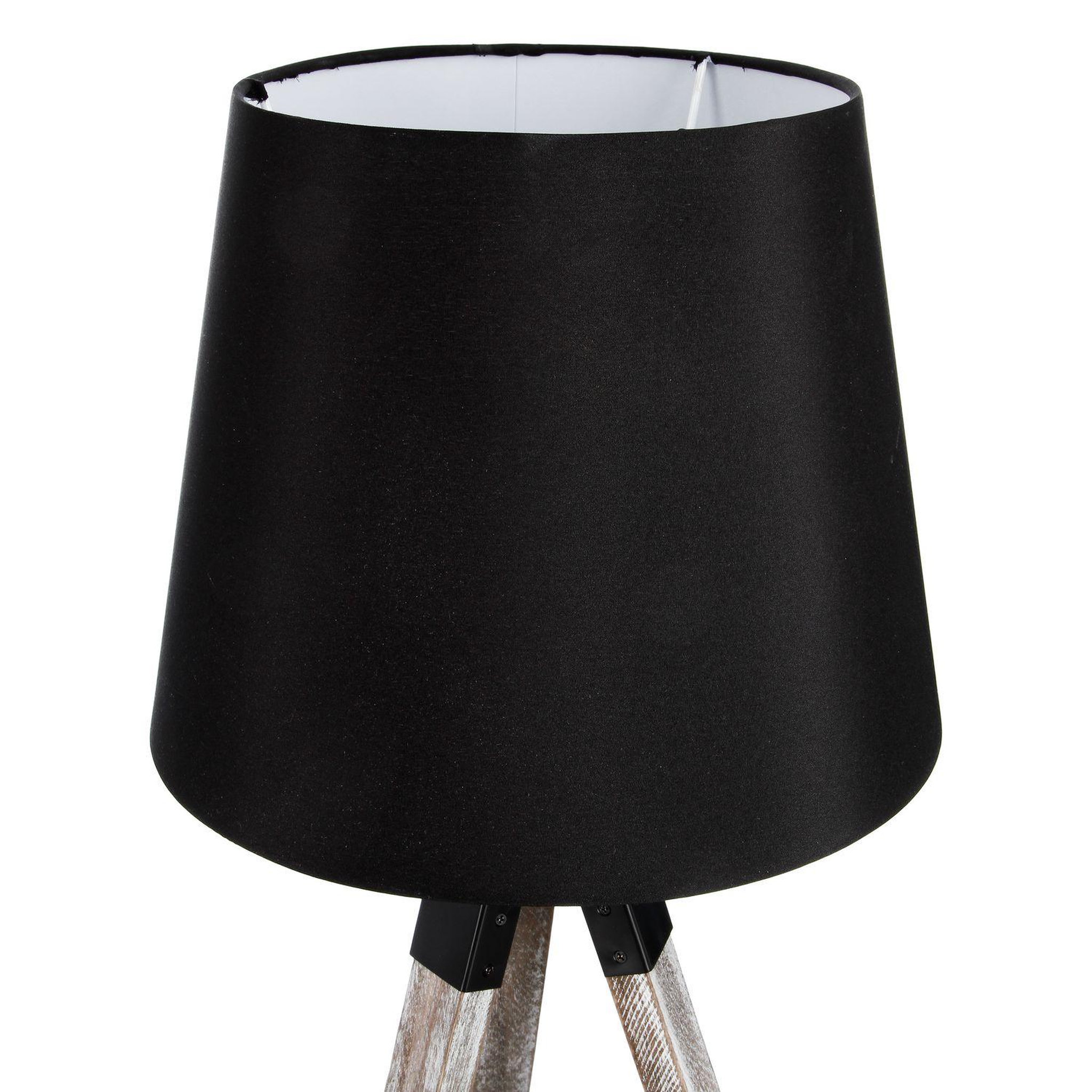 Voir la diapositive 2 : ATMOSPHERA Lampe en bois trépied runo - h. 58 cm - noir