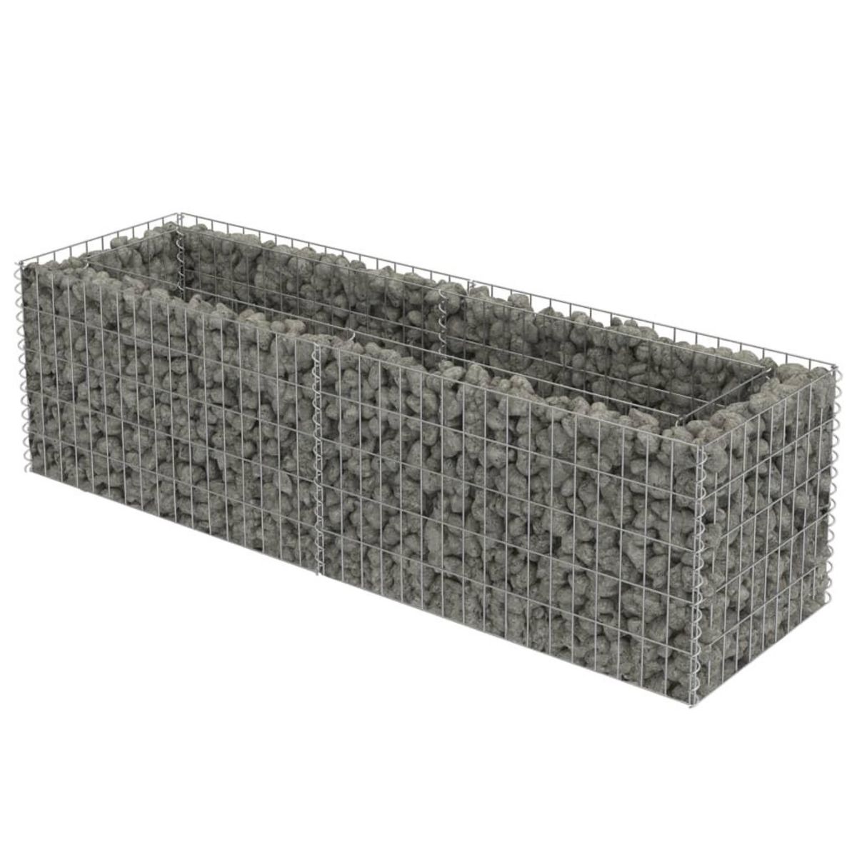 VIDAXL Lit sureleve a gabion Acier galvanise 180x50x50 cm