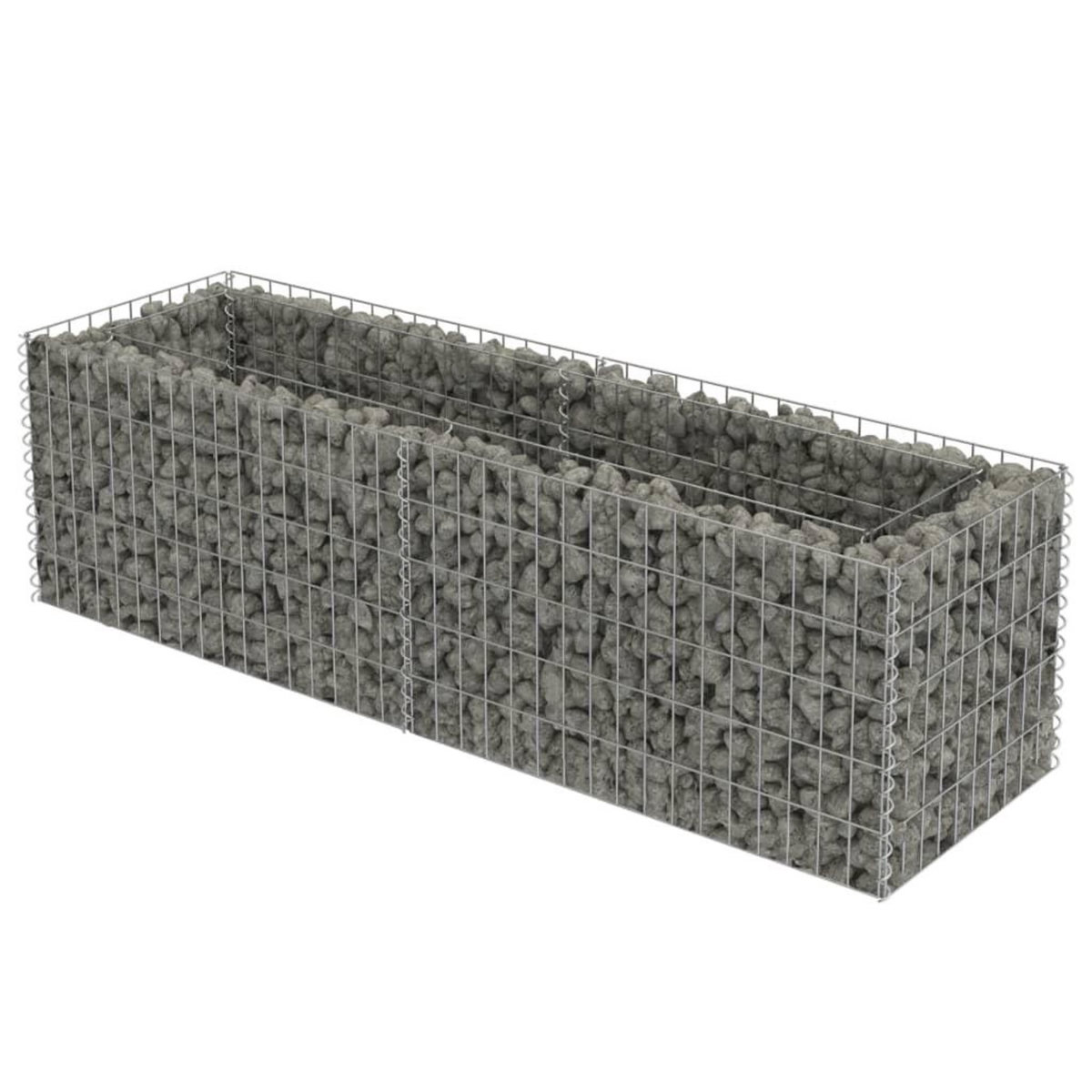 VIDAXL Lit sureleve a gabion Acier galvanise 180x50x50 cm