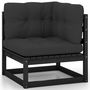 Voir la diapositive 4 : VIDAXL Salon de jardin 13 pcs avec coussins noir bois de pin massif