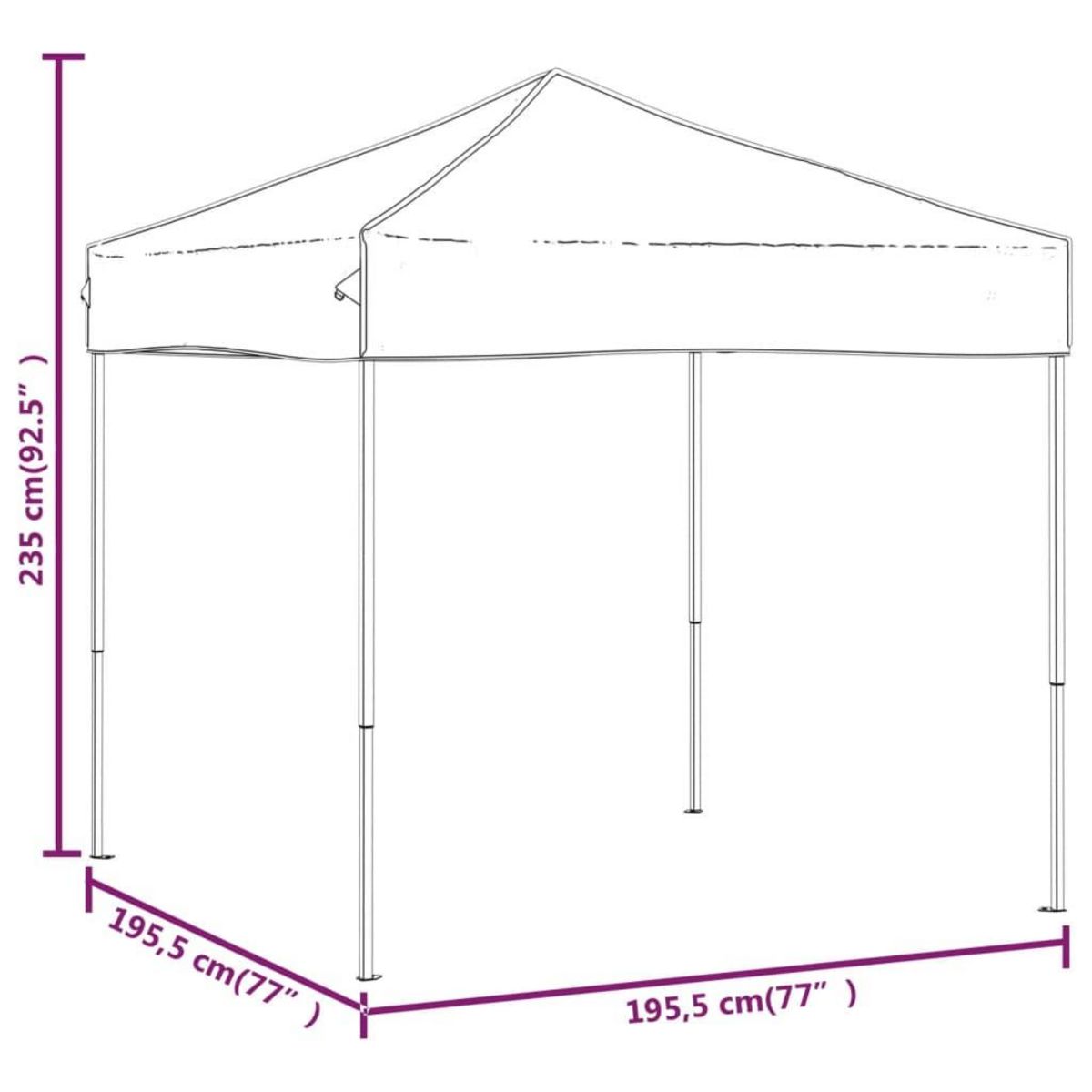 VIDAXL Tente de reception pliable Taupe 2x2 m