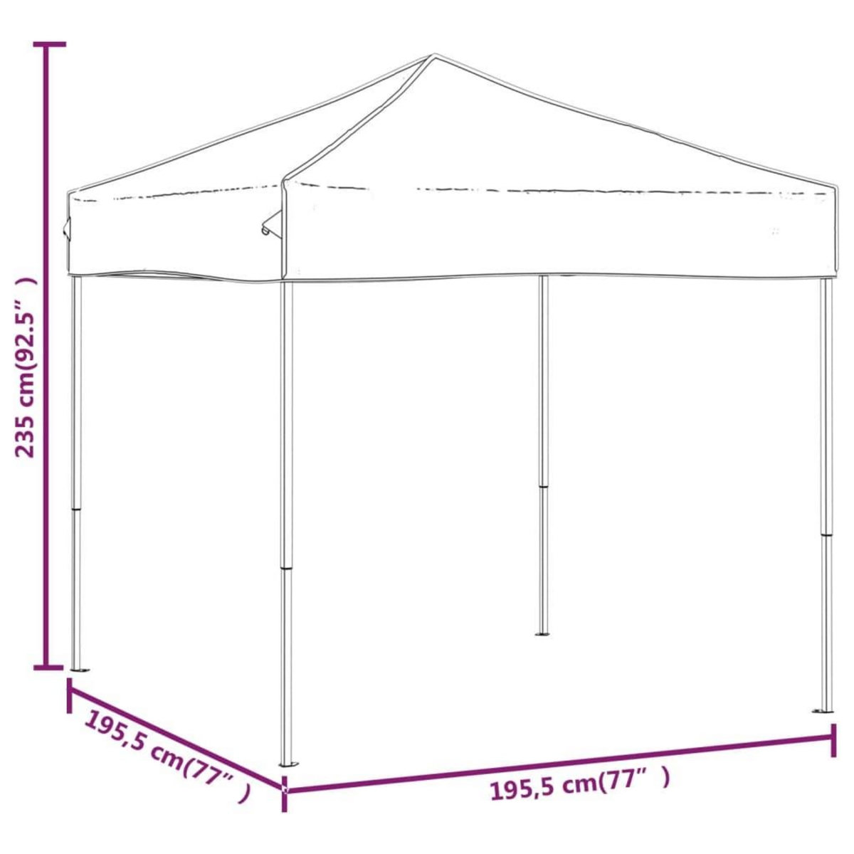 VIDAXL Tente de reception pliable Taupe 2x2 m