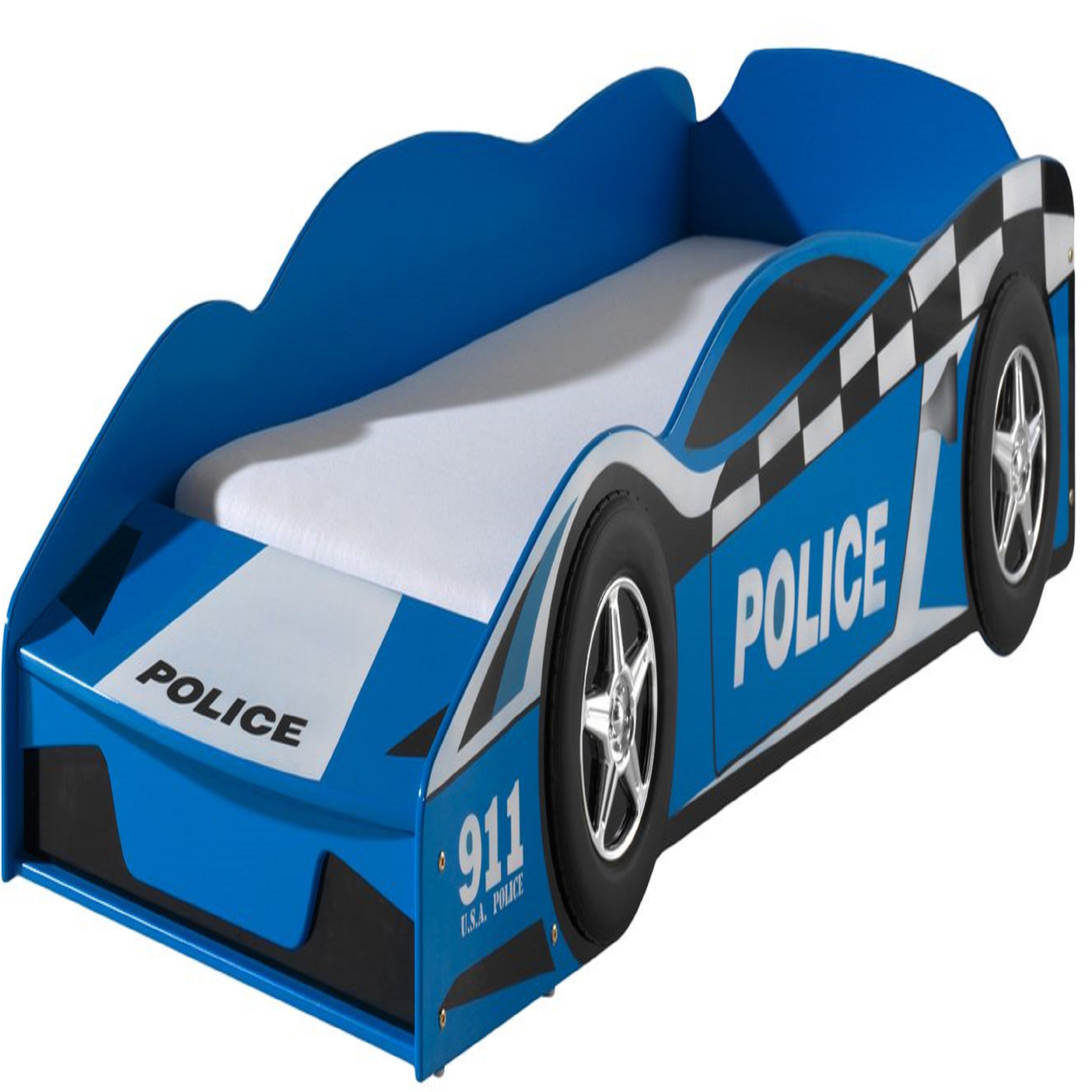 Voir la diapositive 1 : Lit enfant voiture de POLICE 70 x 140 cm