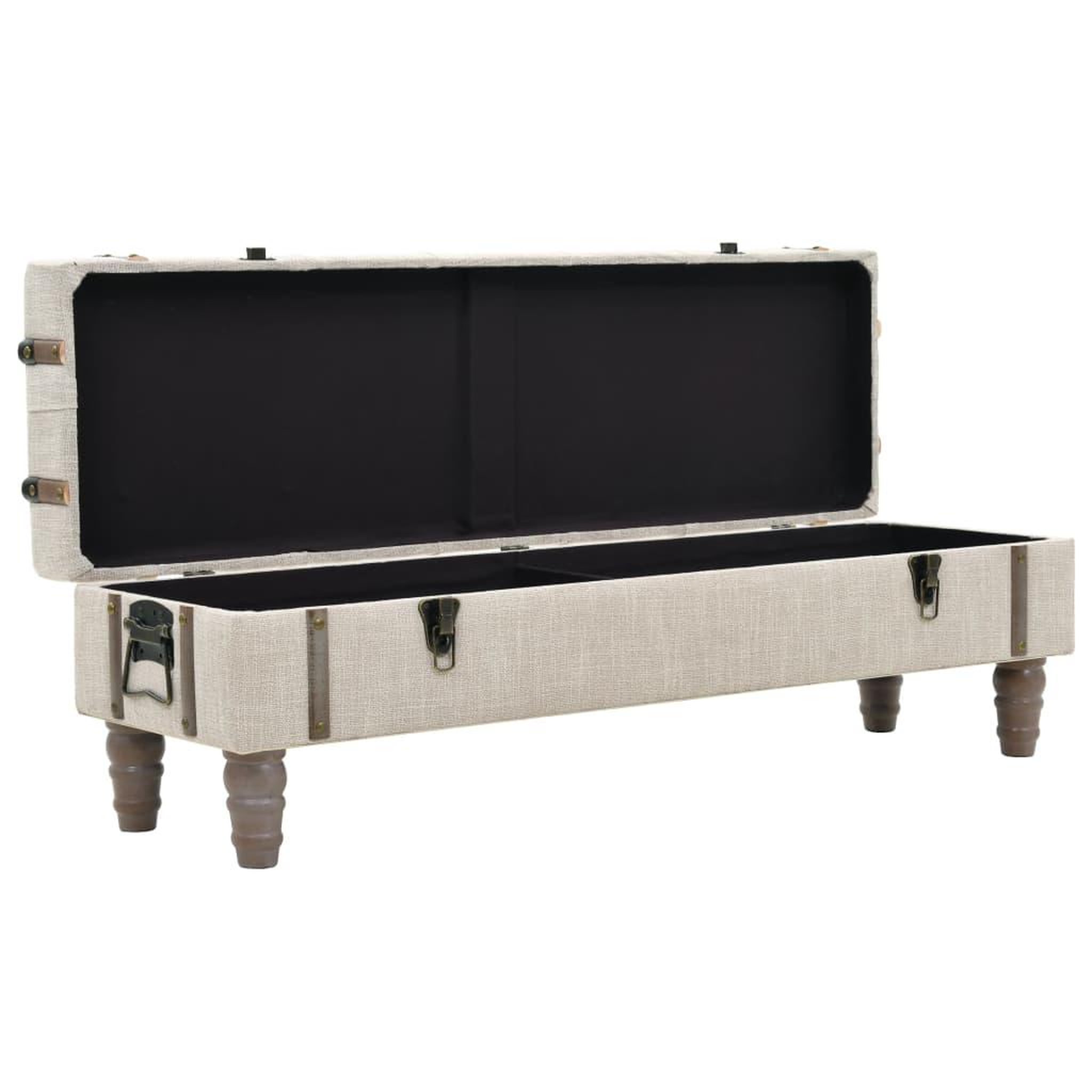 Voir la diapositive 5 : VIDAXL Banc de rangement bois massif et acier 111x34x37 cm