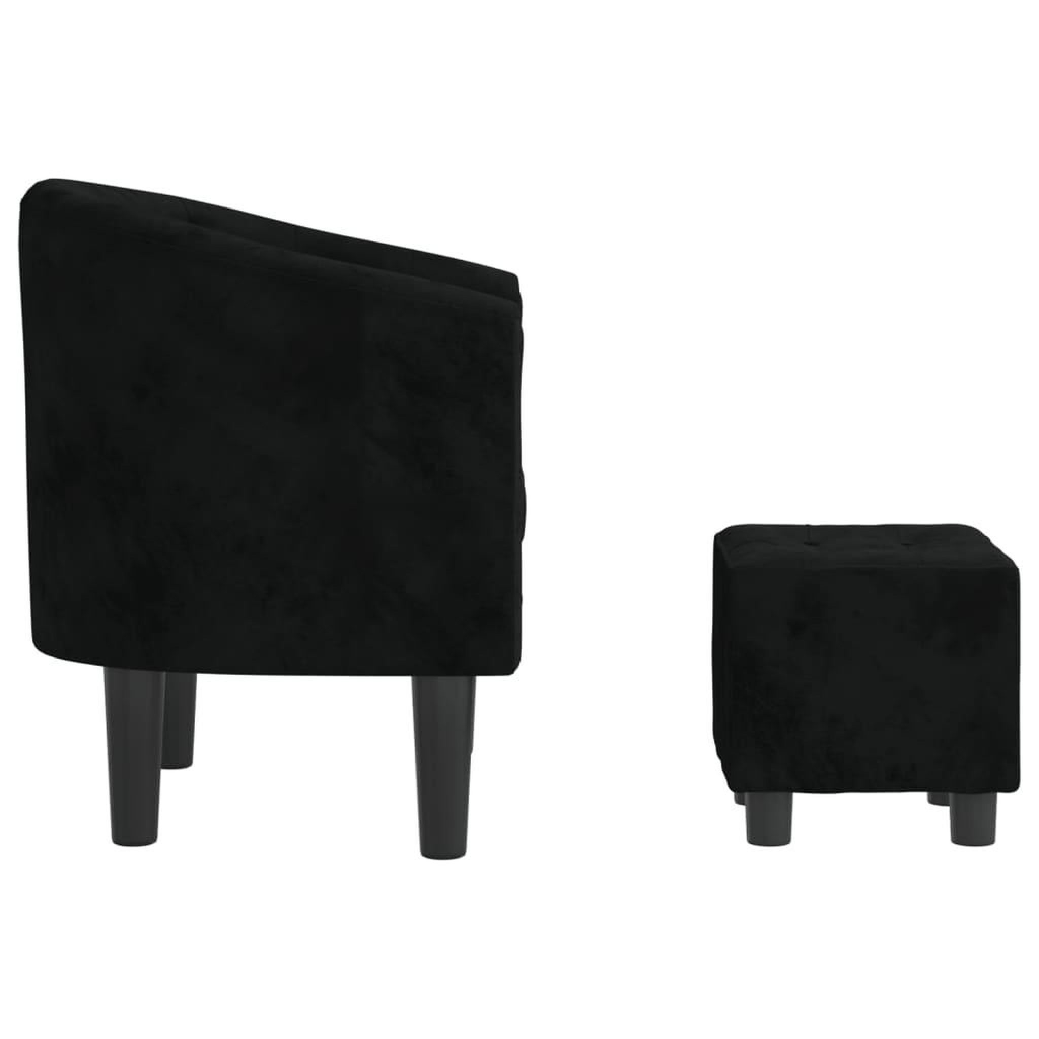 Voir la diapositive 4 : VIDAXL Fauteuil avec repose-pied noir velours