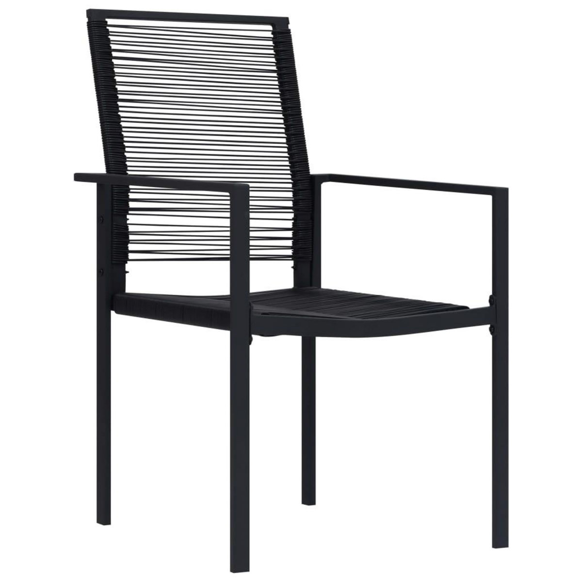 VIDAXL Chaises de jardin lot de 2 Rotin PVC Noir