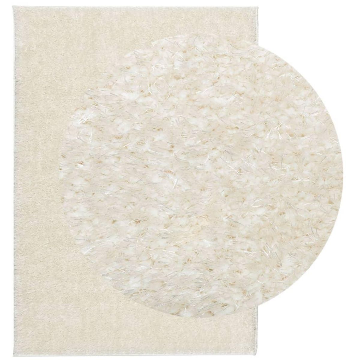 VIDAXL Tapis ISTAN a poils longs aspect brillant creme 160x230 cm