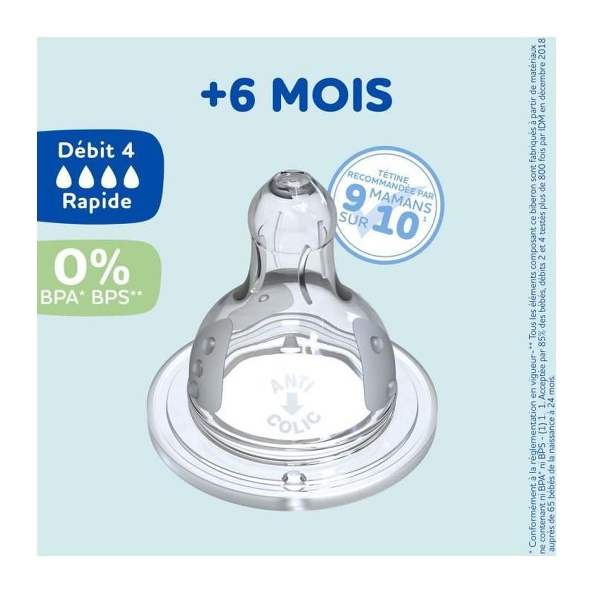 Voir la diapositive 3 : DODIE Lot de 4 tétines rondes DODIE Initiation - Débit 4