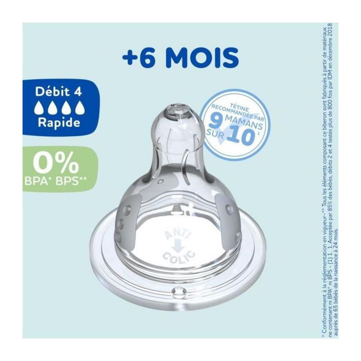 DODIE Lot de 4 tétines rondes DODIE Initiation - Débit 4