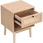 HOMIFAB Table de chevet 1 tiroir en bois et cannage naturel 40 cm - Eden