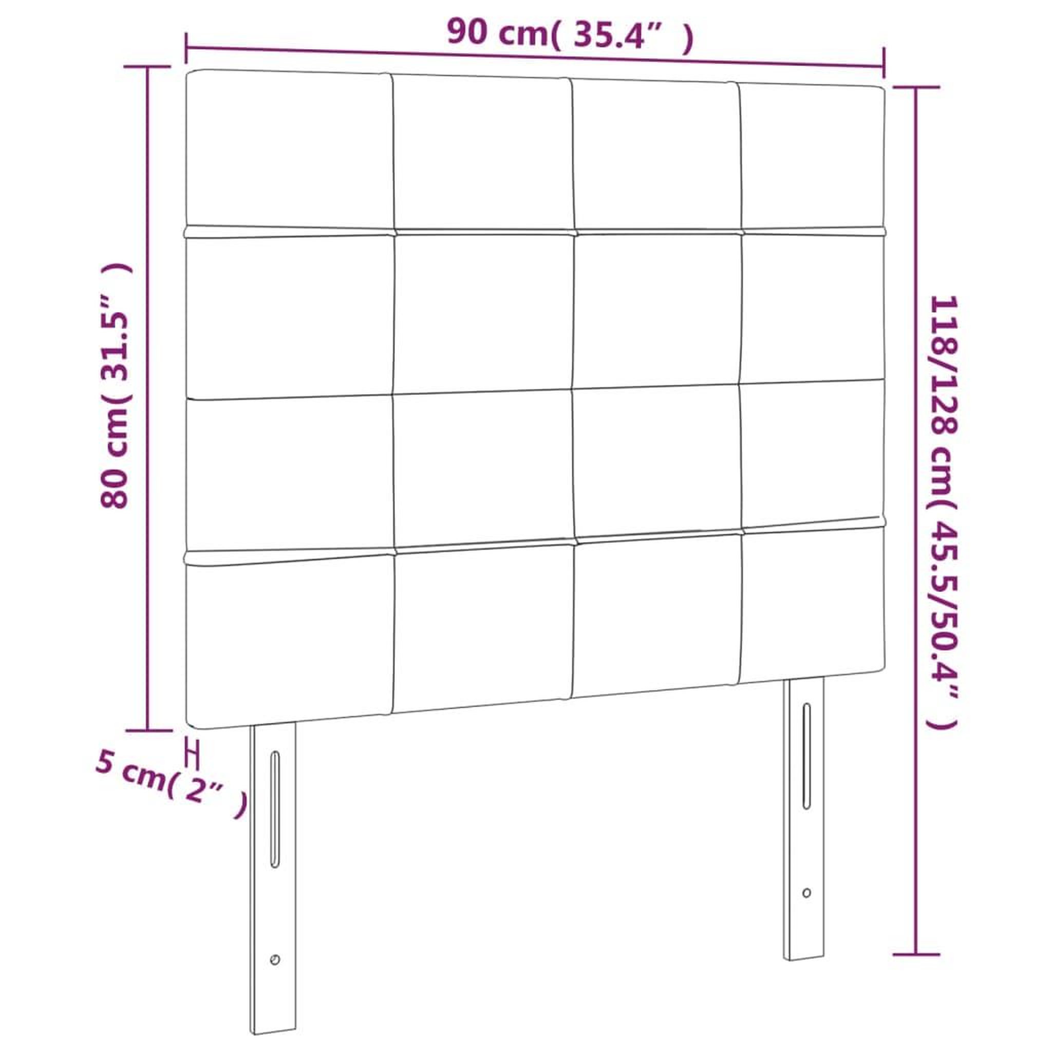 Voir la diapositive 6 : VIDAXL Tetes de lit 2 pcs Gris clair 90x5x78/88 cm Velours
