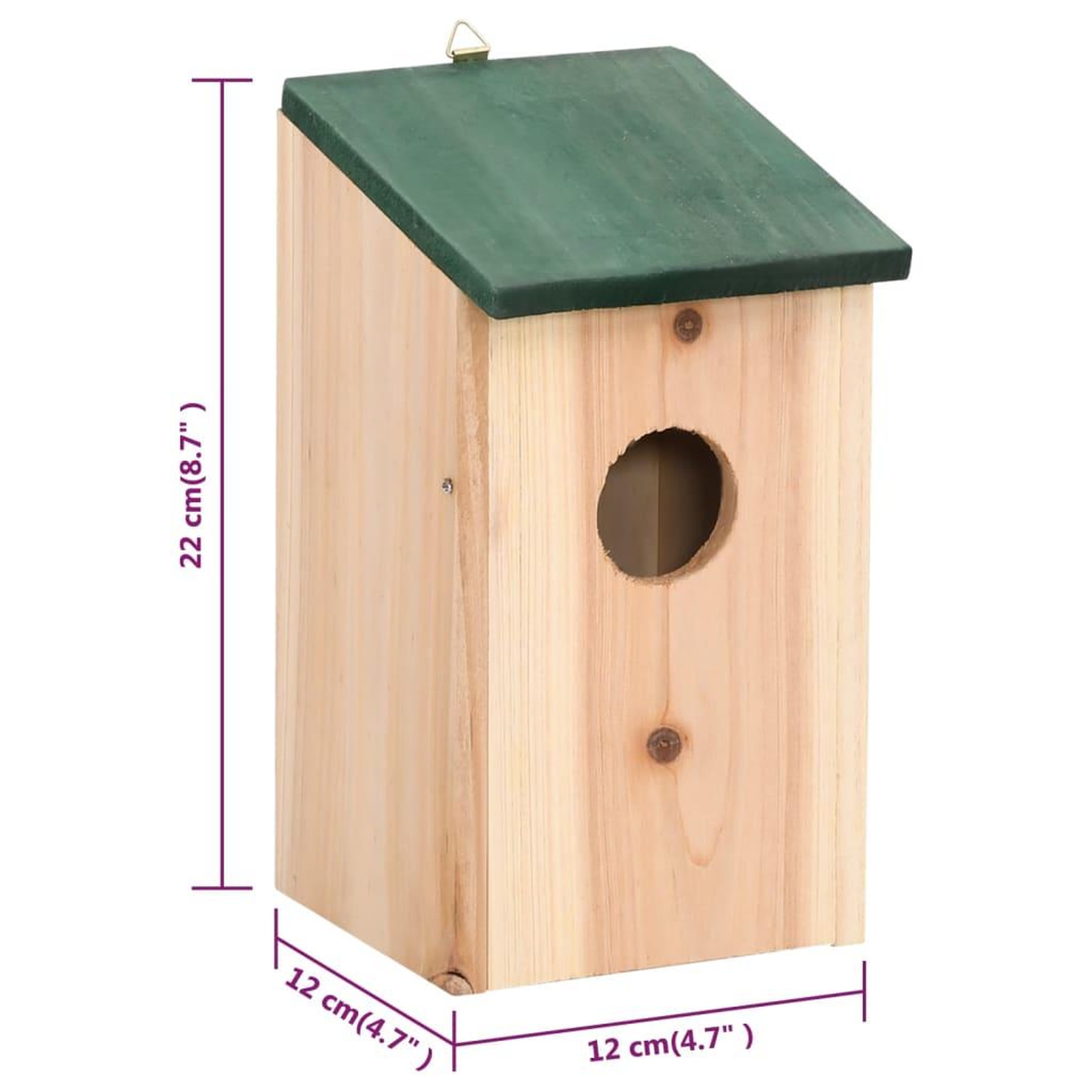 Voir la diapositive 6 : VIDAXL 4 pcs Nichoirs Bois 12x12x22 cm