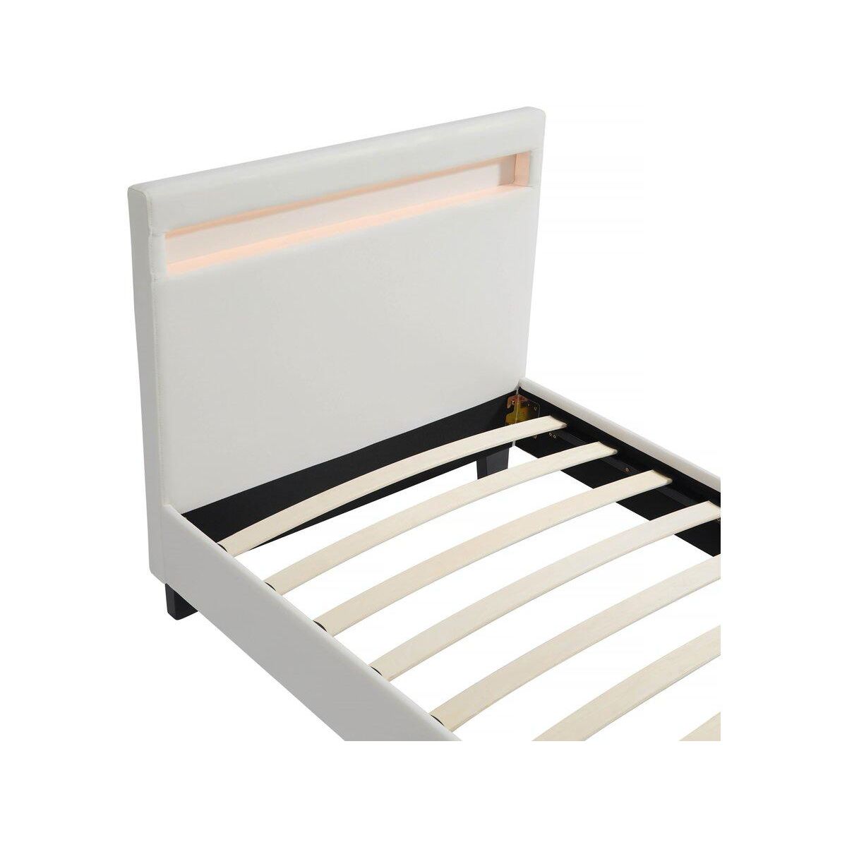 Habitat et Jardin Lit avec LED  Maria  90 x 190 cm - Blanc