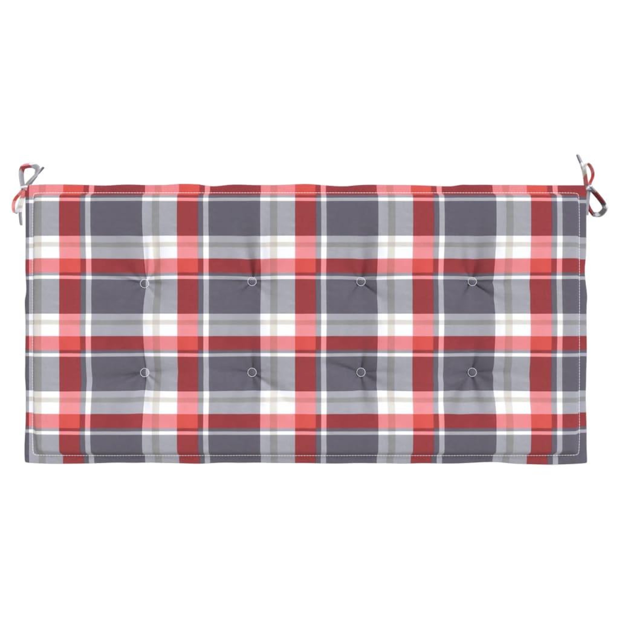 Voir la diapositive 4 : VIDAXL Coussin de banc de jardin motif a carreaux rouges 100x50x3cm