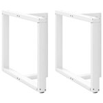VIDAXL Pieds de table a manger forme de T 2 pcs blanc 90x35x(72-73) cm
