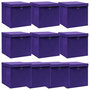 Voir la diapositive 1 : VIDAXL Boîtes de rangement et couvercles 10pcs Violet 32x32x32cm Tissu