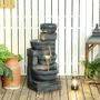 Voir la diapositive 4 : OUTSUNNY Fontaine de jardin en cascade avec éclairage LED 4 niveaux - pompe inclus - 38 x 35 x 78,5 cm - résine gris