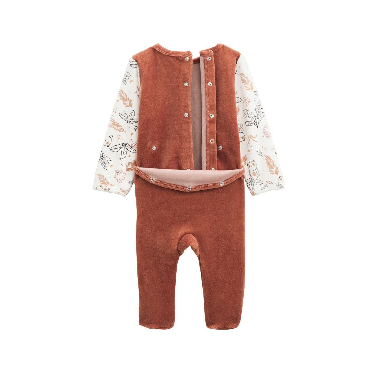 Petit Béguin Pyjama bébé en velours Maloueg