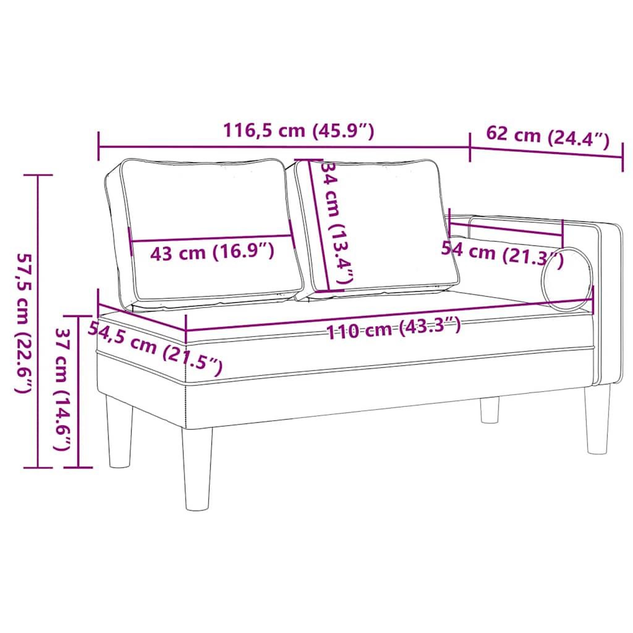 Voir la diapositive 6 : VIDAXL Chaise longue avec coussins bleu velours