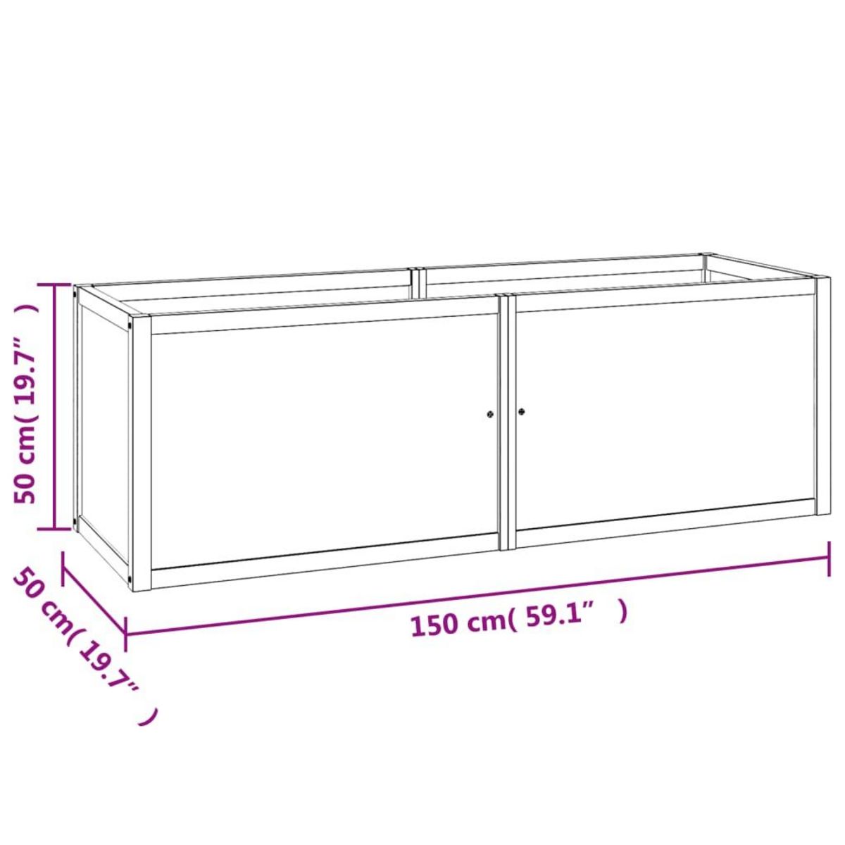 VIDAXL Lit sureleve 150x50x50 cm bois massif de teck