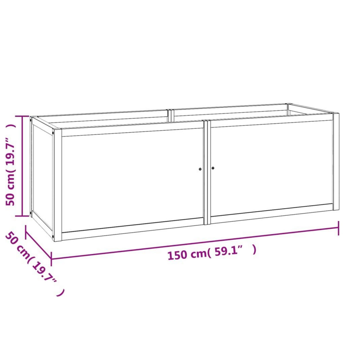 VIDAXL Lit sureleve 150x50x50 cm bois massif de teck