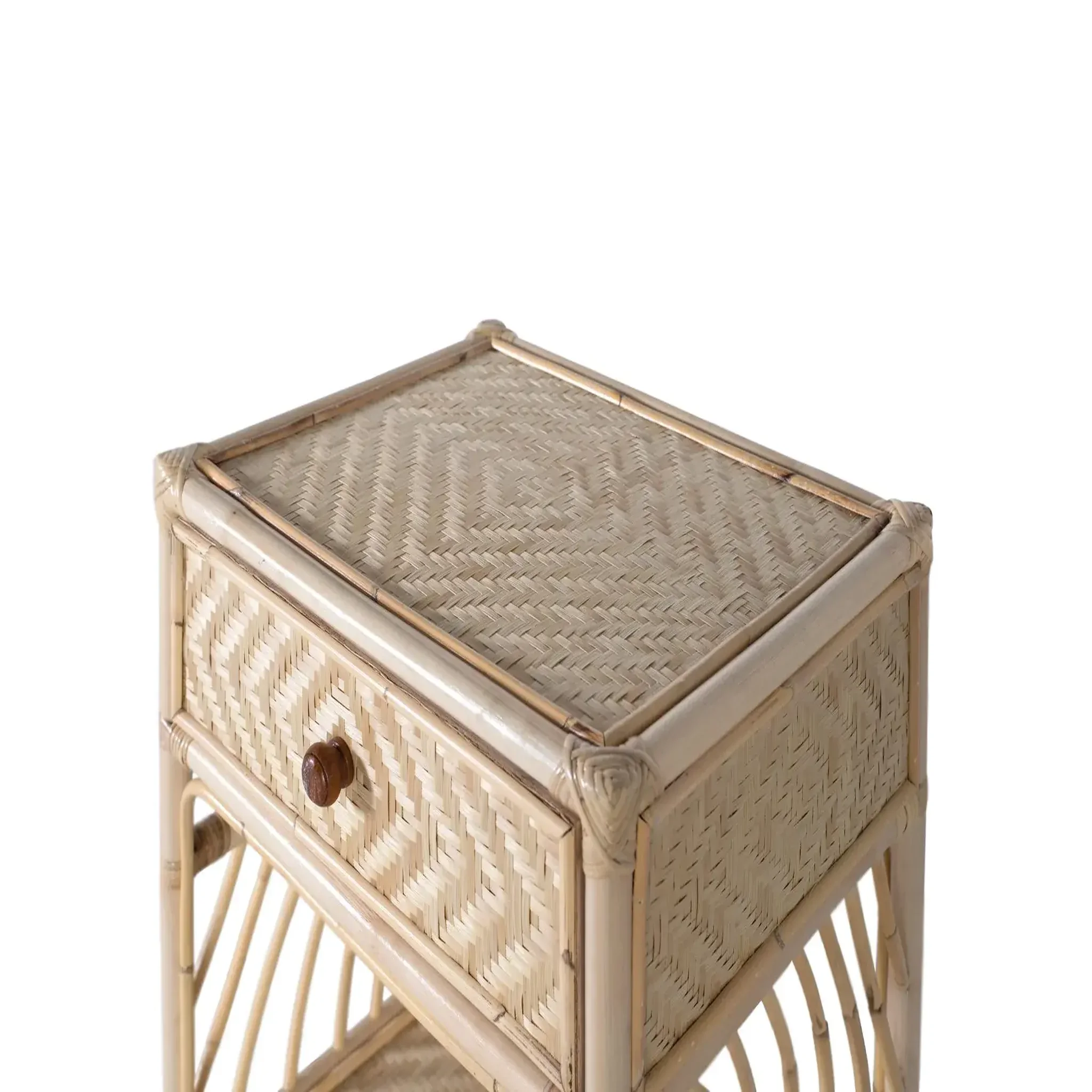 Voir la diapositive 3 : GINER Y COLOMER SL Table de chevet en rotin naturel 50 cm style méditerranéen
