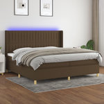 VIDAXL Sommier a lattes de lit matelas et LED Marron fonce 200x200 cm