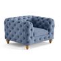 Voir la diapositive 5 : LISA DESIGN Walter - fauteuil chesterfield en velours - pieds bois