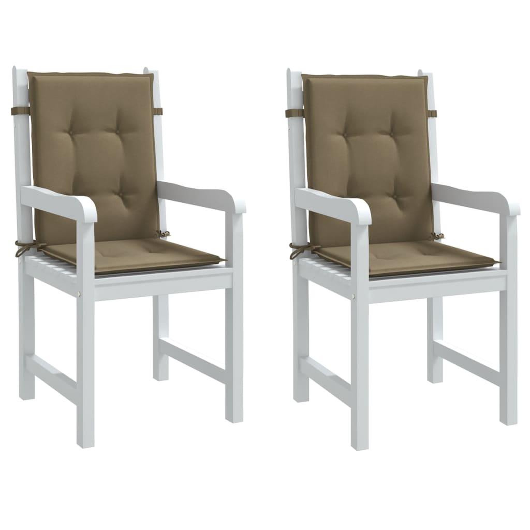 VIDAXL Coussins de chaise a dossier bas lot de 2 taupe melange tissu