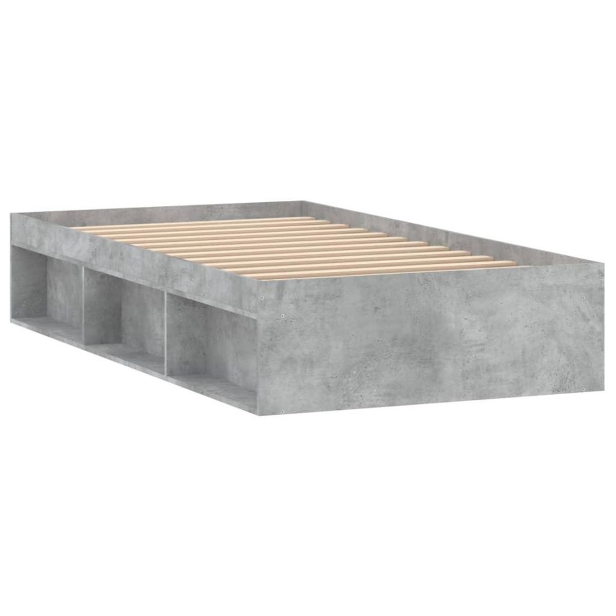 VIDAXL Cadre de lit sans matelas gris beton 100x200 cm