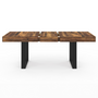 Voir la diapositive 3 : ID MARKET Table à manger extensible rectangle PHOENIX 4-8 personnes bois plateau HAWKINS 160-200 cm