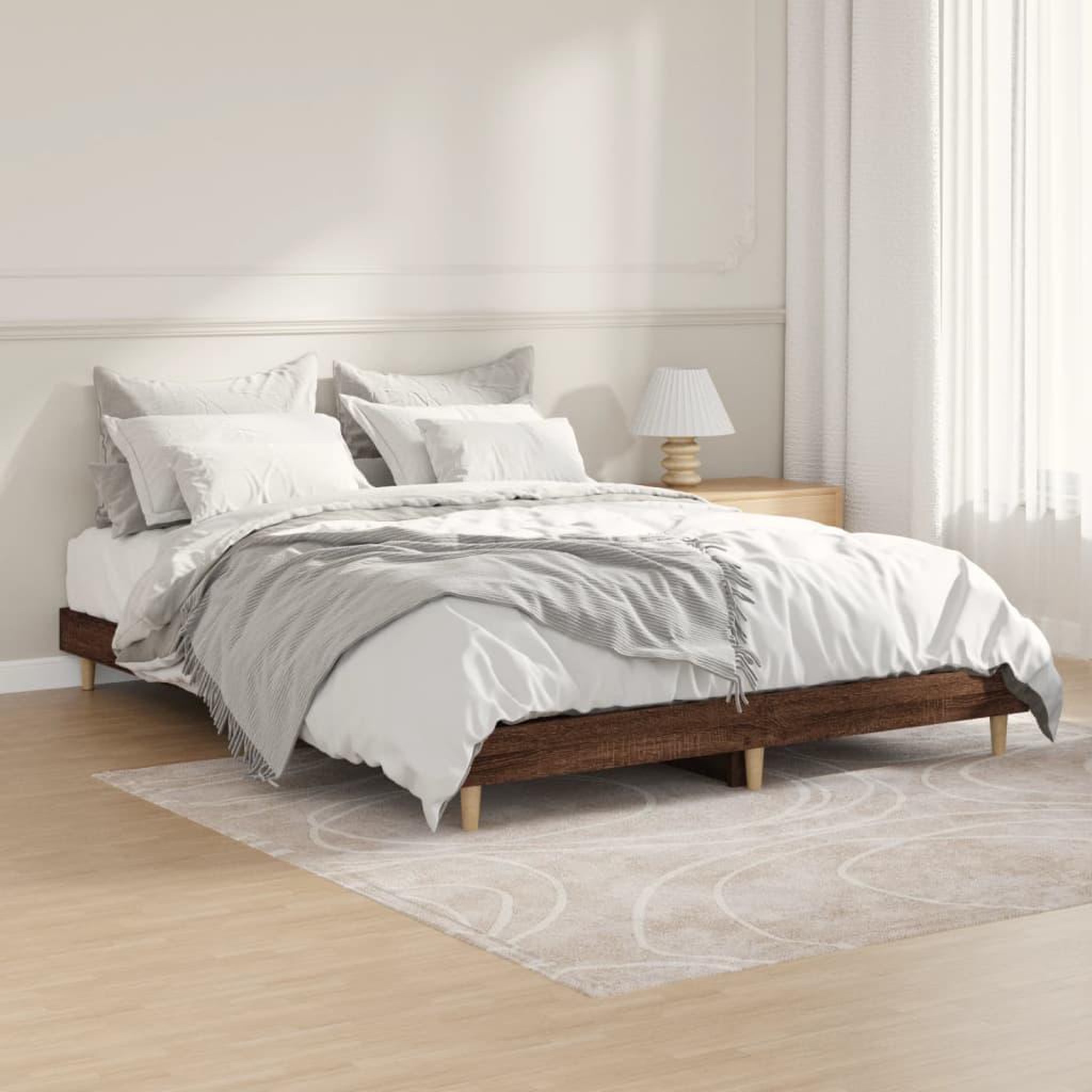 VIDAXL Cadre de lit sans matelas chene marron 135x190 cm
