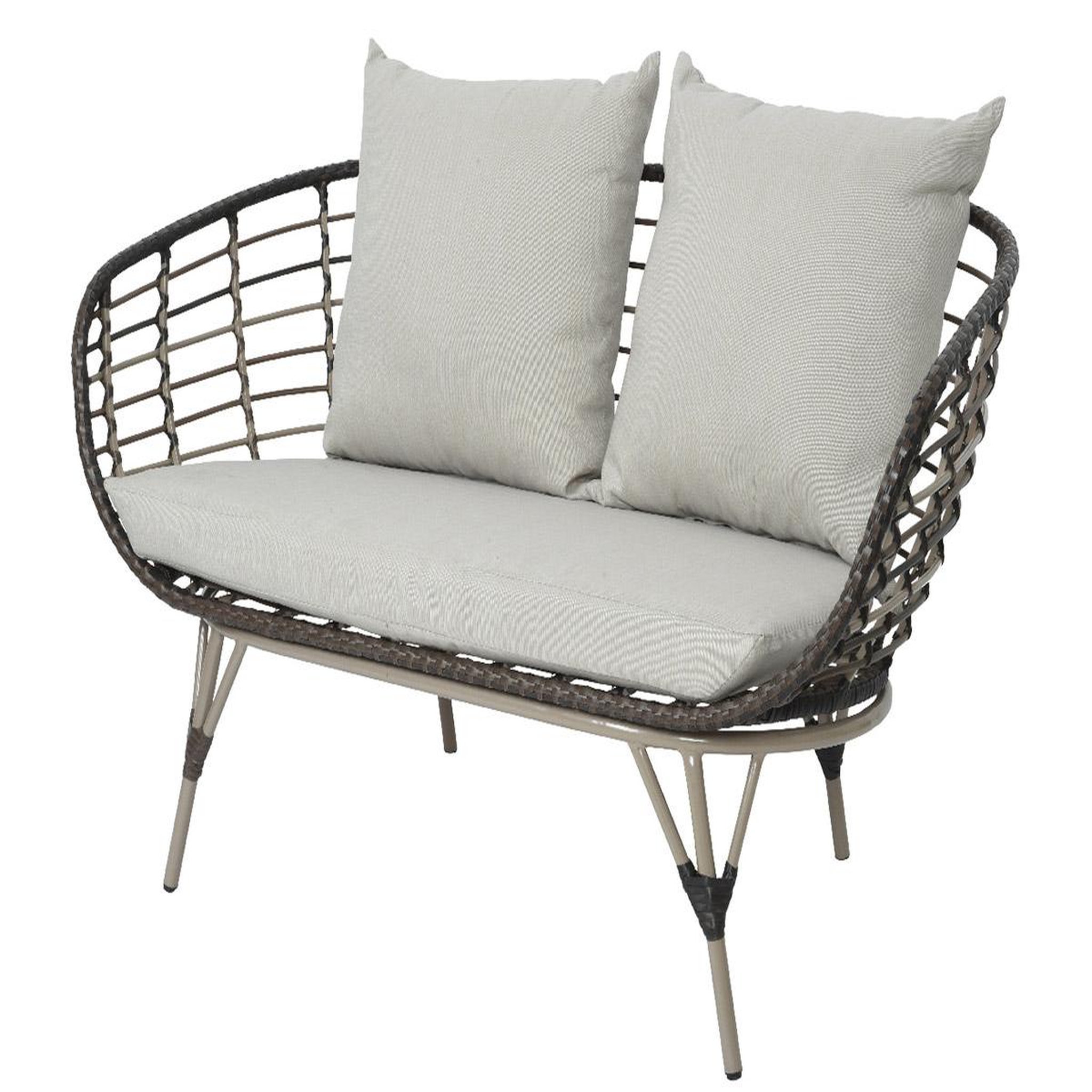 Voir la diapositive 3 : JARDIDECO Salon de jardin en résine tressée brun Evora avec table basse - 4 places