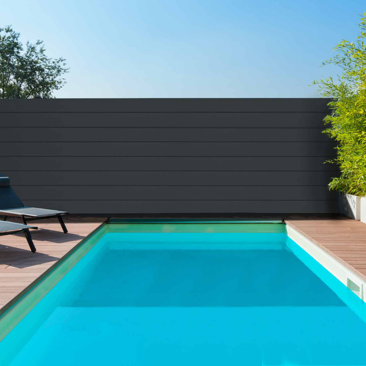 ID MARKET Brise vue occultant 1,5 x 10 M effet lames de clôture 160 gr/m²