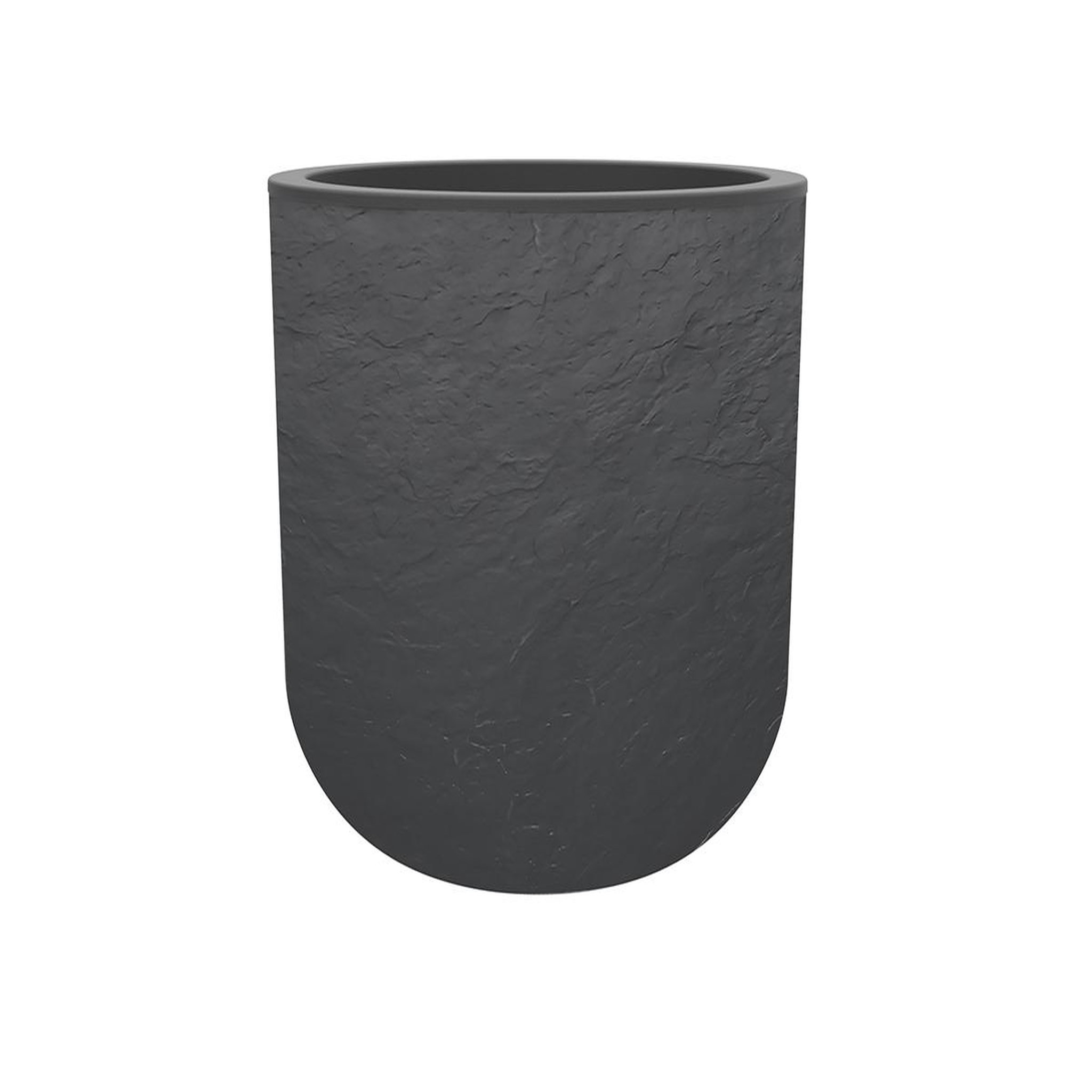 Eda Pot de fleurs rond en plastique Volcania UP anthracite - Ø 40 cm - Eda