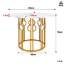 Voir la diapositive 3 : MERAX Table à manger ronde fixe blanc+doré - 100x100-100max.cm mdf et métal