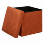 Voir la diapositive 2 :  Pouf Coffre Pliable en Velours  Lilou  38cm Ambre