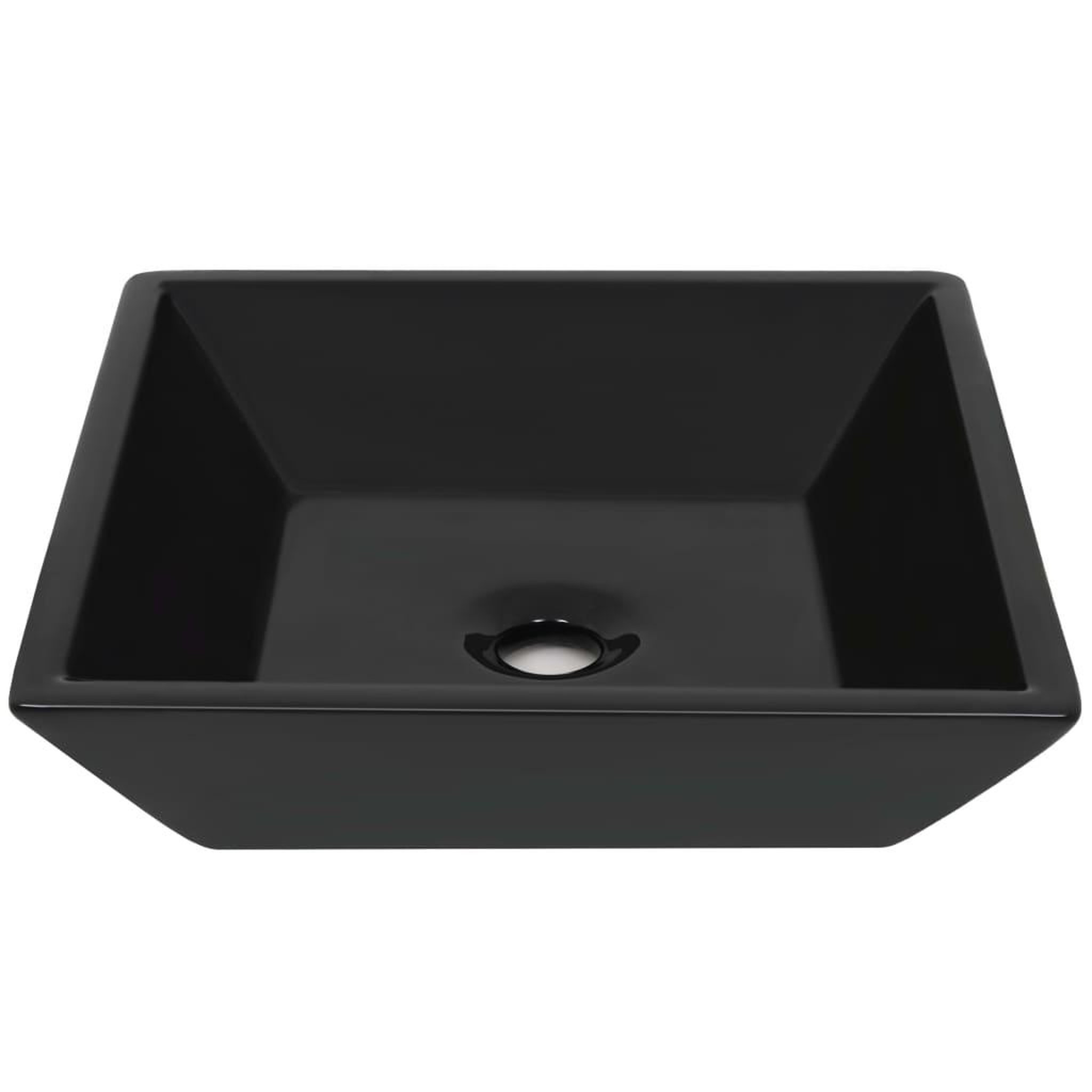 Voir la diapositive 3 : VIDAXL Lavabo Ceramique carre Noir 41,5 x 41,5 x 12 cm