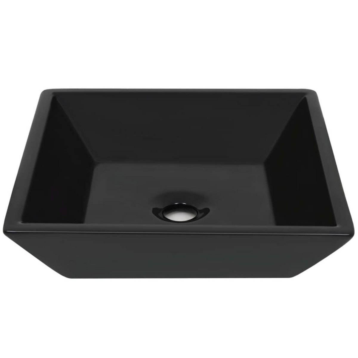 VIDAXL Lavabo Ceramique carre Noir 41,5 x 41,5 x 12 cm