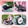Voir la diapositive 4 : HOMCOM Tricycle enfant évolutif pare-soleil pliable canne télescopique amovible acier rose