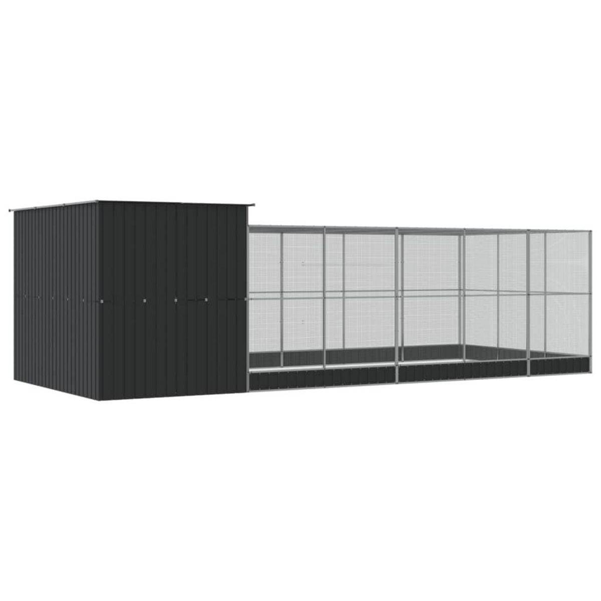 VIDAXL Voliere avec extension argente 704x303x216 cm acier